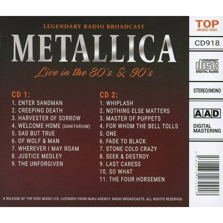 Metallica - Live In The 80s - Music & Performance - CD - Walmart.com