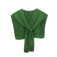 thumbnail image 3 of FCLoft Women's Knotted Khaki Sweater Shawl - Fashion Knitted Wrap Cape for Air-Conditioned Rooms, 3 of 3