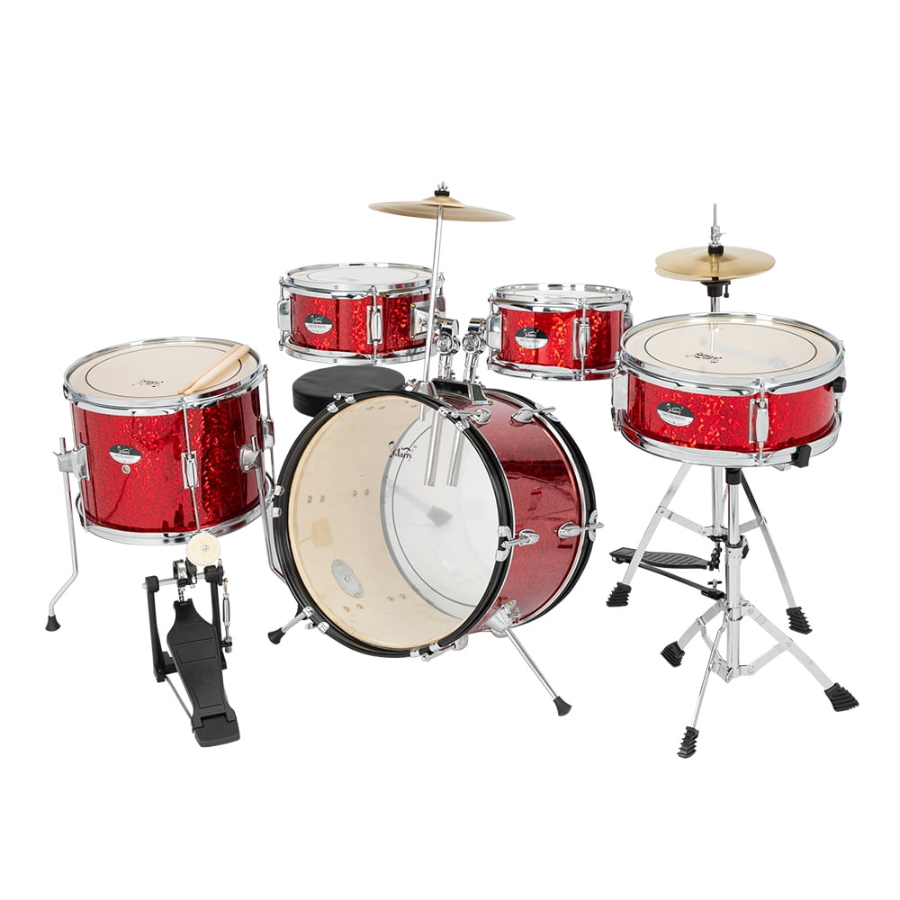 Topcobe 16inch Glarry Fivedrum Drum Set for Adult, with Adult Pedals