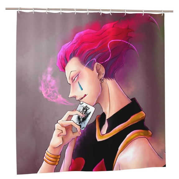 HunterXHunter Hisoka Bathroom Shower Curtain,Bath Curtains Durable Waterproof Bath Curtain with 12 Hooks,72x72in, Adluts Girls Boys Bathroom Decor House Gifts