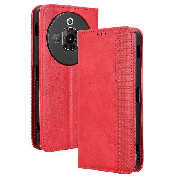 For ZTE nubia Focus Pro Leather Case Wallet Stand Retro Texture Phone Cover - Black