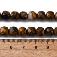 thumbnail image 3 of 2strands Natural Tiger Eye Beads Strands Faceted Cube Sienna 7x8x7mm Hole: 1mm about 47~48pcs/strand 13.35~13.46''(33.9~34.2cm), 3 of 5
