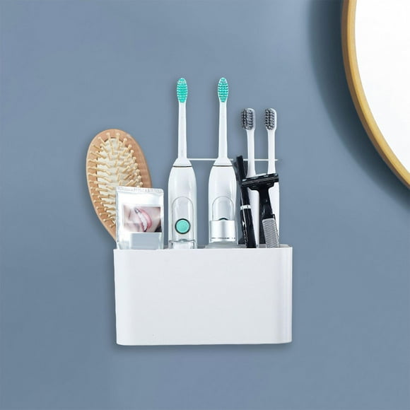 Soporte para cepillos de dientes y pasta de dientes, organizador de almacenamiento para baño, soporte multiusos para cepillos de dientes montado en la , pequeño Corto BLESIY porta cepillo de dientes