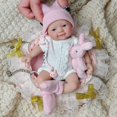 thumbnail image 4 of Muñeca Reborn MYREBABY en miniatura de silicona de 18 cm con accesorios, 4 of 6