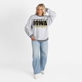 thumbnail image 3 of Women's Gameday Couture Gray Iowa Hawkeyes Oversized Showdown Ringer Stripe Sweatshirt, 3 of 6