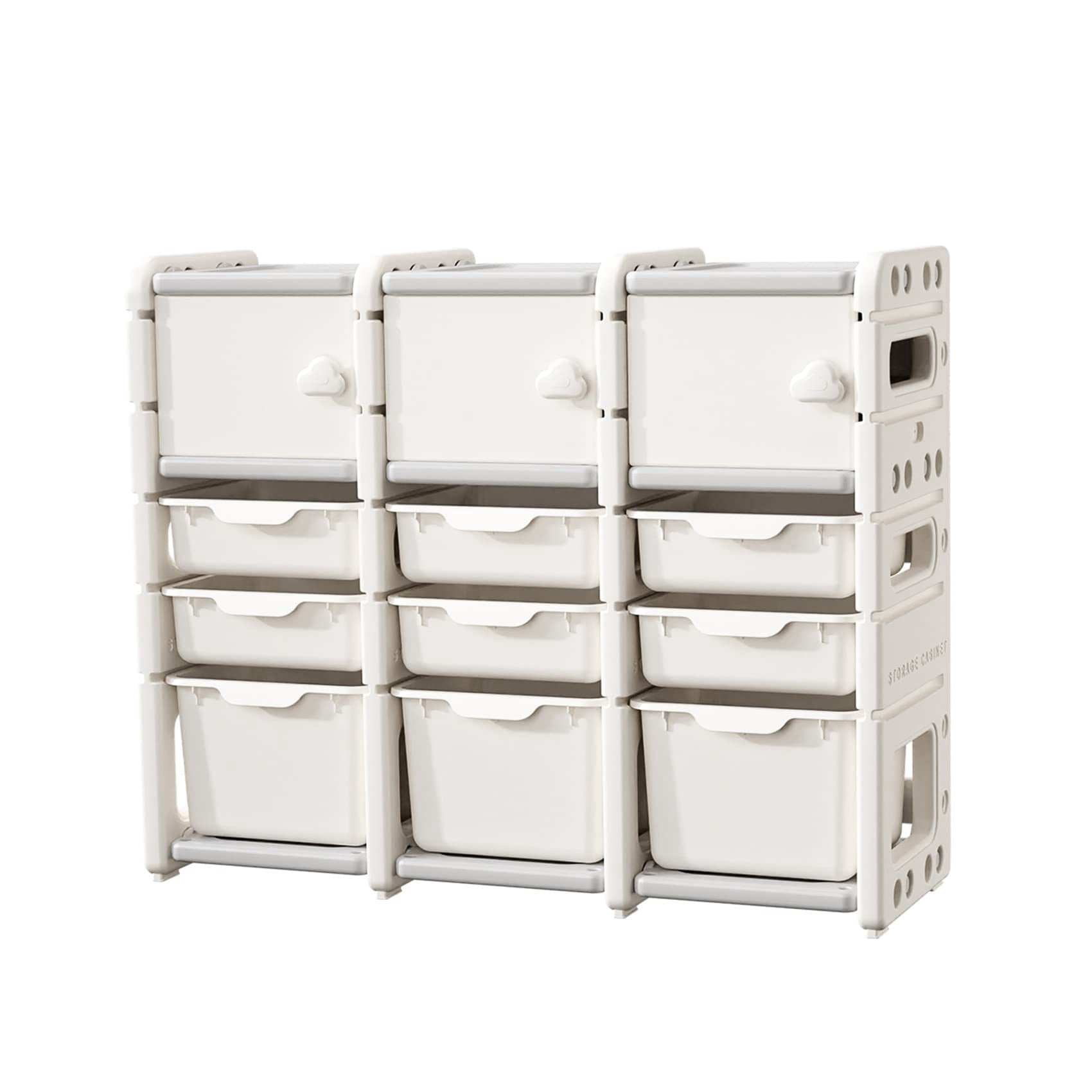 UNICOO® Kids Storage Shelves, Children Toy Storage Organizer, Kids Bookshelf and Toy Storage for School, Bedroom, Playroom or Nursery (3 * 4)