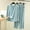 #290-Light Blue, variant on Women's Modal Loungewear Set, Solid Color Lightweight Round Neck with Pleated Detail, Breathable Summer Pajamas for Home Wear and Casual Outfit