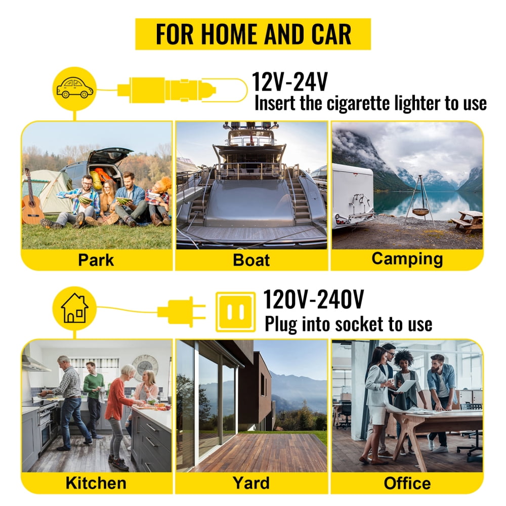 Portable 12V Car Refrigerator, 20 Quart Compressor Cooler with Touch Control, Dual Mode for Camping, Travel & Home Use
