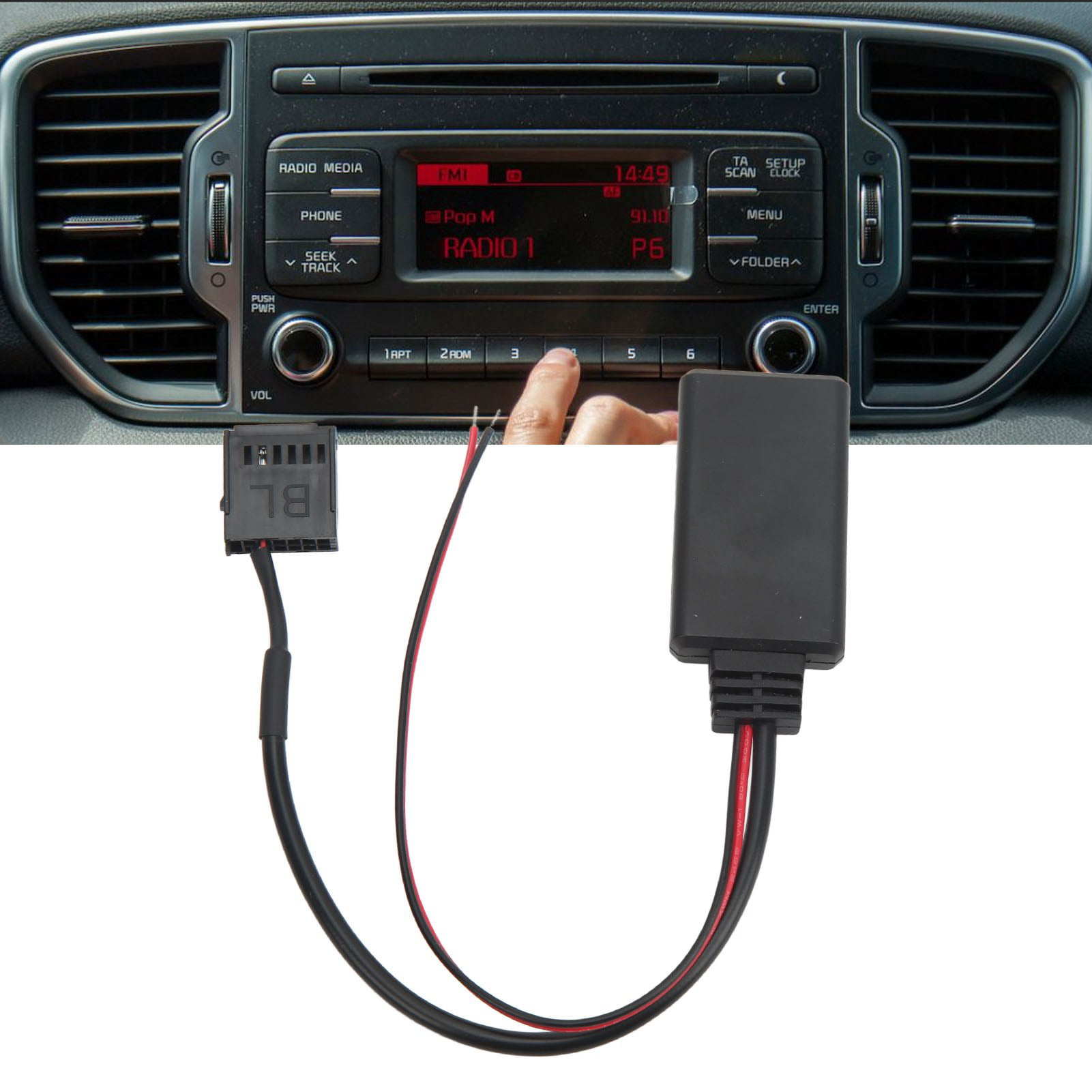 Adaptateur Audio Sans Fil, Câble Auxiliaire De Voiture 6000CD 12 Broches  Professionnel Pour Auto 