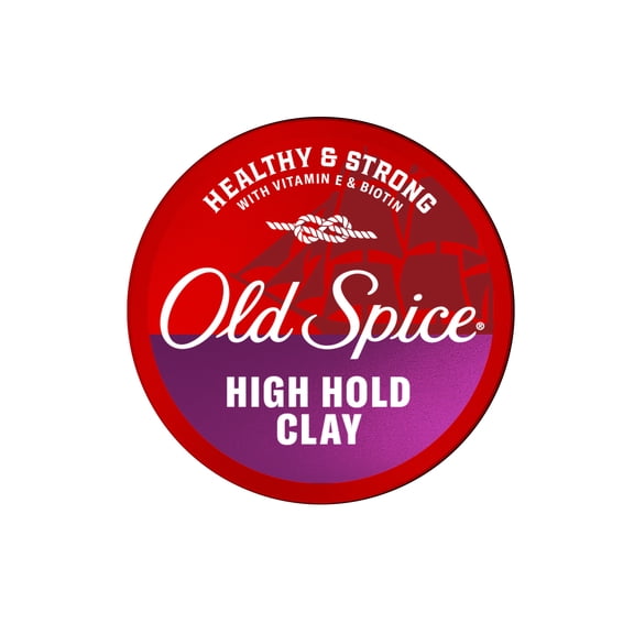 Old Spice High Hold Clay for Men, Healthy and Strong with Vitamin E and Biotin, Men's Hair Styling Clay, High Hold, Matte Finish, 2.22 oz