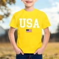 thumbnail image 2 of KHONTS 4th of July Shirts for Toddler Boys Girls Americans Flag USA T-Shirt Kids Patriotic Tee Tops,Size 2-12 Years Yellow 160, 2 of 4