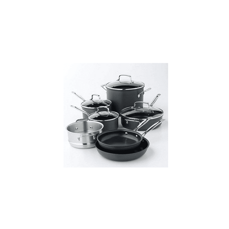 Cuisinart Chef's Classic Non-Stick Hard Anodized 11-Piece Cookware Set, Black