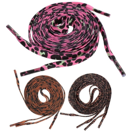 

Guichaokj Running Shoe Laces 3 Pairs Shoelace Leopard Print for Sneakers Women Replacement