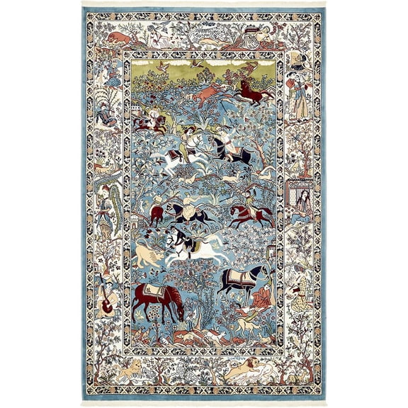 Unique Loom Birmingham Narenj Rug, Blue (5' 0 x 8' 0)