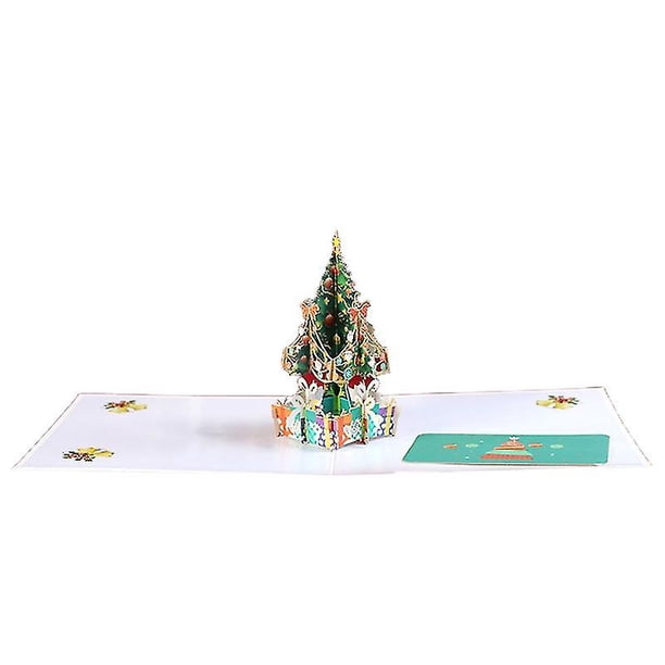 Tarjeta de felicitación de Navidad 3d, tarjeta de mensaje de bendición tridimensional plegable portátil para vacaciones de Navidad