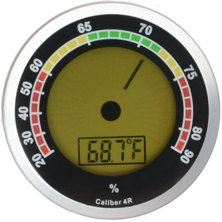 Western Humidor Digital/Analog Caliber 4R Hygrometer/Thermometer Relative Humidity Reader