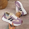 thumbnail image 4 of Women's Walking Shoes Cushioning Breathable Tennis Running Slip on Comfortable Gym Workout Non Slip Athletic Fashion Sneakers Purple Size 8.5, 4 of 6