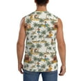 thumbnail image 4 of Goofa Hawaiian Style Printed Men's Sleeveless T-Shirt - Athletic Gym Workout Tank Top for Men - Moisture-Wicking, UPF 30+ Quick-Dry Muscle Tee-, 4 of 8