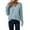 Blue, variant on GigrtiJin Womens Casual Knitted Blouses Long Sleeved V-Neck Solid Color Loose Blouse Fashion Comfy Pullover Tunic Top