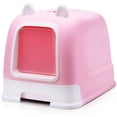 thumbnail image 1 of Litter Box Fashion Creative Portable Handle Automatic Cat Toilet Pet Garbage Bin with Drawer Cat Litter Cat Toilet Cat Litter Box (Color : Pink), 1 of 6