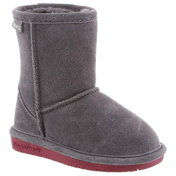 Bearpaw Bearpaw Girl's Emma Snow Boots Grey Suede Rubber 7 Toddler M