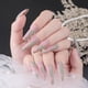 thumbnail image 1 of Uñas postizas mate, 24 piezas de uñas postizas de ataúd, uñas largas con clip abstracto, uñas acrílicas artificiales de bailarina para uso diario, 1 of 3