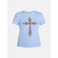 thumbnail image 5 of Women's Graphic Baby Tee, Leopard Cross, Sizes XXS-XXL, 5 of 5