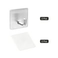 thumbnail image 3 of Uxcell Self Adhesive Wall Hooks, 304 Stainless Steel Sticky Hooks, Silver Tone 2 Pack, 3 of 6