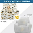 thumbnail image 5 of Renewold Daisy Bee Print Oversized Recliner Cover Anti-Slip Lazyboy Cover 4 Pieces Soft Recliner Couch Cover Stay in Place Furniture Protector for Reclining Chair, 5 of 8