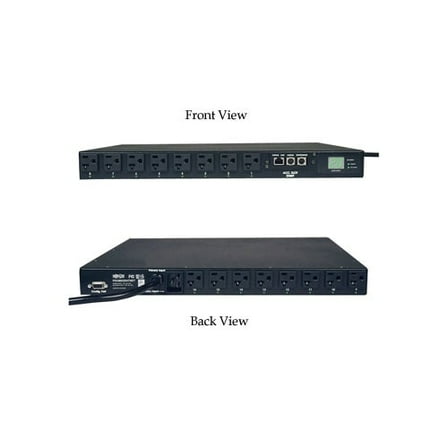 Tripp Lite 1900W Switched PDU, Single Phase ATS with LX Platform, 120V Outlets (16 5-15/20R), 2 L5-20P / 5-20P 12ft 120V Inputs, 1U Rack Mount, TAA (PDUMH20ATNET)