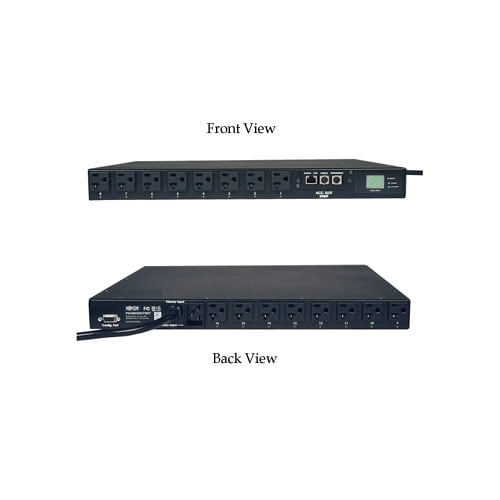 Tripp Lite 1900W Switched PDU, Single Phase ATS with LX Platform, 120V Outlets (16 5-15/20R), 2 L5-20P / 5-20P 12ft 120V Inputs, 1U Rack Mount, TAA (PDUMH20ATNET)