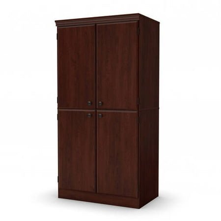4 Door Morgan Storage Cabinet Royal Cherry - South Shore: Laminated Particle Board, Adjustable Shelves, CARB Certified