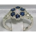 thumbnail image 3 of LBG 925 Sterling Silver Natural Opal and Sapphire Womens Promise Ring - Size 7.5, 3 of 5