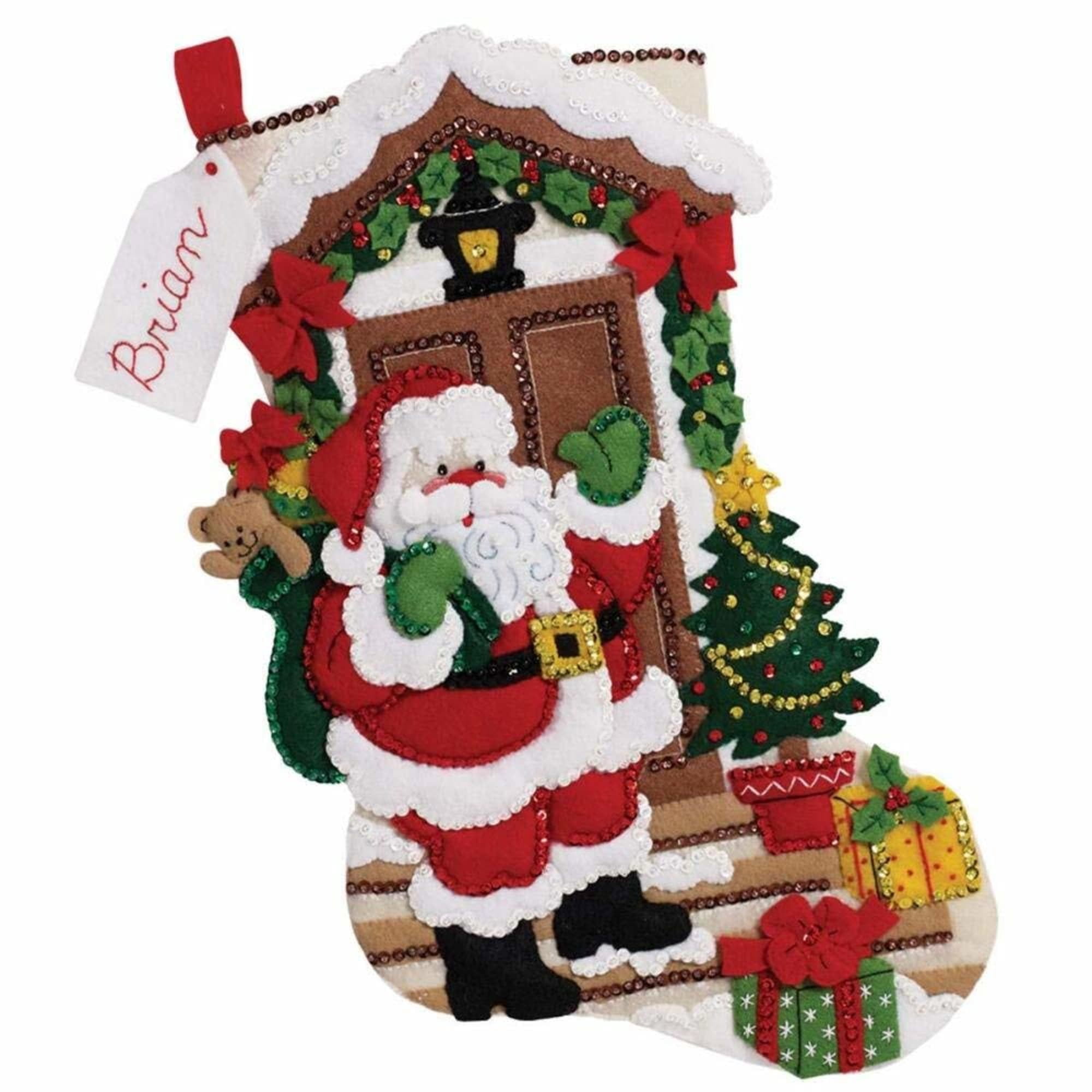 Bucilla Santa Is Here 18 in Multicolor Felt Stocking Kit