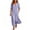 Blue, variant on Guieoi Summer Dresses for Women Plus Size Collared Mid-Sleeve Side-Slit Striped Dress with Pockets Black S