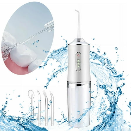 SSKDBFJG Water Flosser - Portable Cordless Teeth Flosser Rechargeable Travel Rinse Cleaner IPX7 Waterproof Electric Water Flosser-White