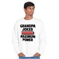 thumbnail image 4 of Grandpa Jokes Maximum Power Funny Men's Big & Tall Crewneck Sweatshirt Brisco Brands 2X, 4 of 5