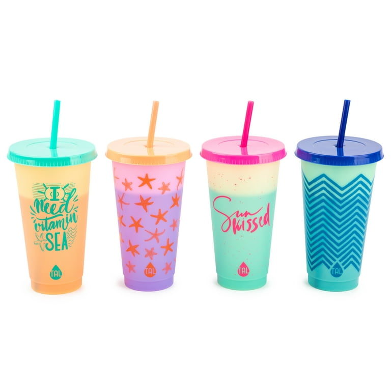TAL Color Changing Cup with Lid and Straw 24oz, Pattern