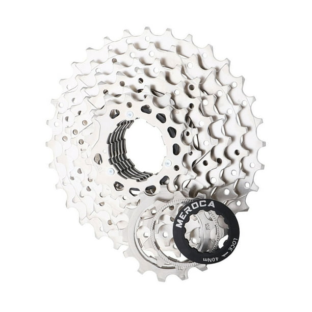 Sonducket Cassette de bicicleta, piezas mejoradas huecas, tamaño compacto, instalación práctica, volante de Metal, Cassettes de 8 velocidades, 108 Ciclismo Plata 8S 11-32T Sonducket OD026032-03