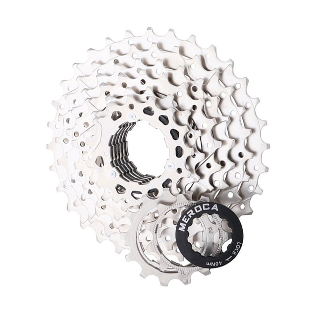 sweethay Cassette para bicicleta, accesorios para ciclismo, tamaño compacto, instalación práctica, estructura de acero, volante de inercia metálico, Ciclismo Plata 8S 11-32T sweethay OD026032-03