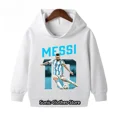 thumbnail image 4 of Conjunto de sudadera con capucha y pantalones de terciopelo para niños y niñas con estampado de Messi 2024, 4 of 5