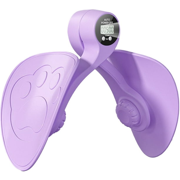 Dispositivo belleza para piernas músculos del piso pélvico Abrazadera piernas para músculos del piso pélvico para mujeres piernas belleza Kegel (púrpura - conteo pantalla digital batería)