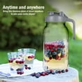 thumbnail image 5 of Leyfeng Glass Mason Jar Pitcher with Lid 1 Quart (32oz / 1L) Wide Mouth Leak Proof Water Jug with Filter Lid Cold Brew Pitcher for Water / Juice / Milk / Tea / Iced Coffee and Drinks, 5 of 8