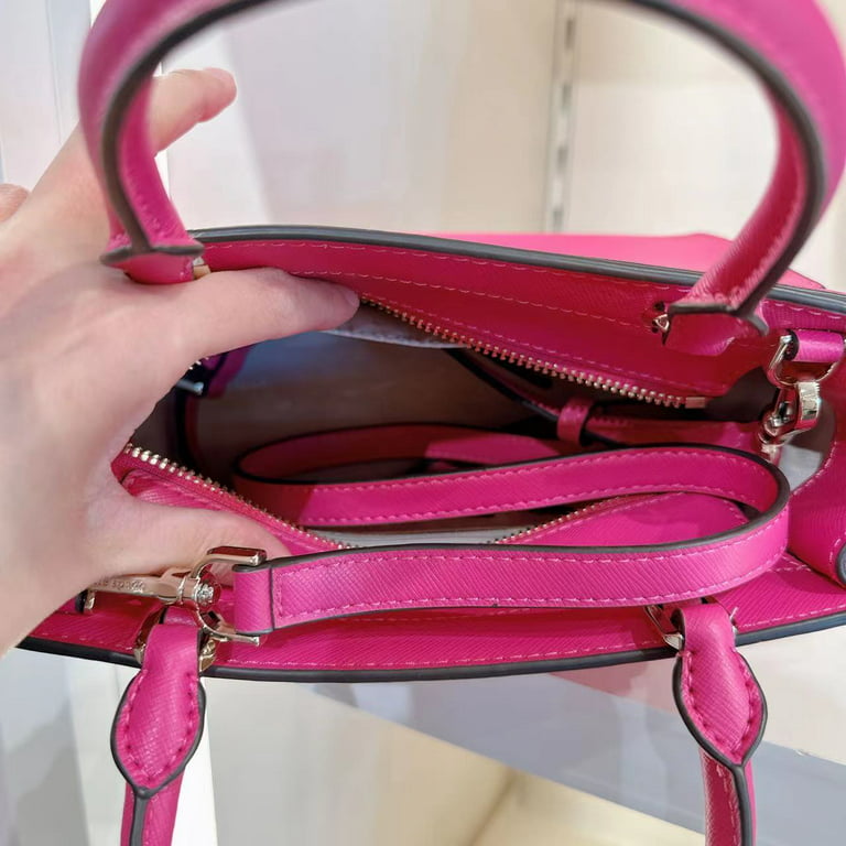 Kate Spade Staci Small Saffiano Leather Satchel Handbag Deep Hibiscus Pink