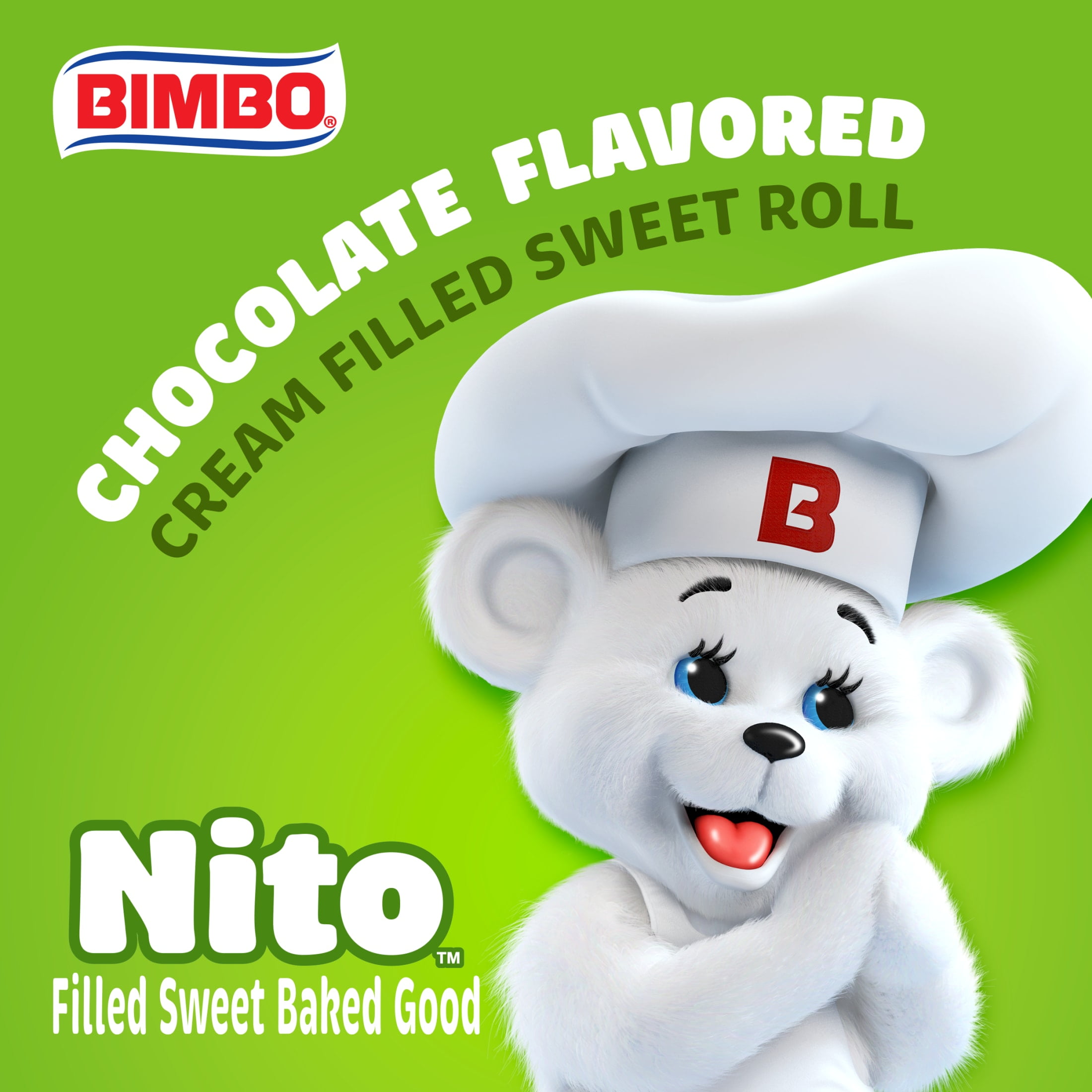 Bimbo Nito Duo Chocolate Crème Filled Sweet Baked Good, 2 count, Eclairs, 4.37 oz Pouch