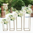 thumbnail image 4 of 4pcs Metal Column Wedding Flower Stand Set, Carbon Steel Wedding Centerpieces for Party Decoration Gold, 4 of 6