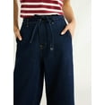 thumbnail image 6 of Free Assembly Women’s Belted Wide Leg Trouser Jeans, 31” Inseam, Sizes 0-22, 6 of 6