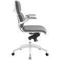 thumbnail image 2 of Modern Contemporary Mid Back Office Chair, Grey Faux Leather, 2 of 4