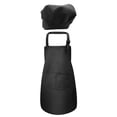 thumbnail image 1 of Delantal de chef para niños, conjunto de gorro de chef con correa ajustable para el cuello, delantal de chef para pintar y jardinería. Negro L, 1 of 7