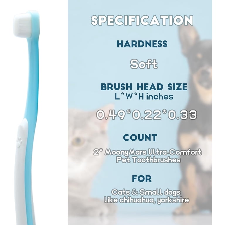 Dog Oral Health Brushes 4-Piece Dog Toothbrush Kit - Triple Head ...
